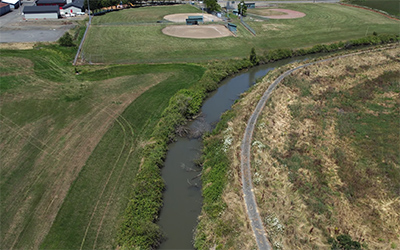 Flying over a Dike